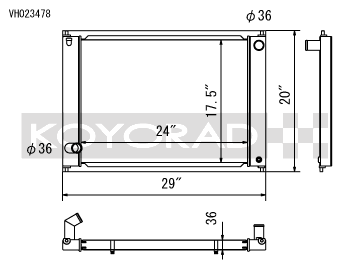 Koyorad Hyper V Series Aluminium Racing Radiator