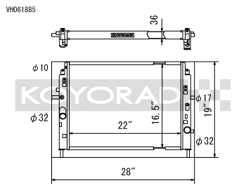 Koyorad Hyper V Series Aluminium Racing Radiator