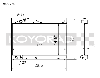 Koyorad Hyper V Series Aluminium Racing Radiator