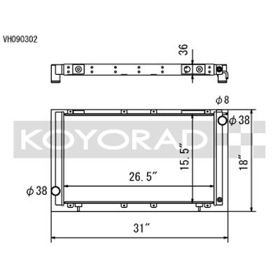 Koyorad Hyper V Series Aluminium Racing Radiator
