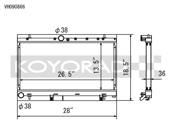 Koyorad Hyper V Series Aluminium Racing Radiator