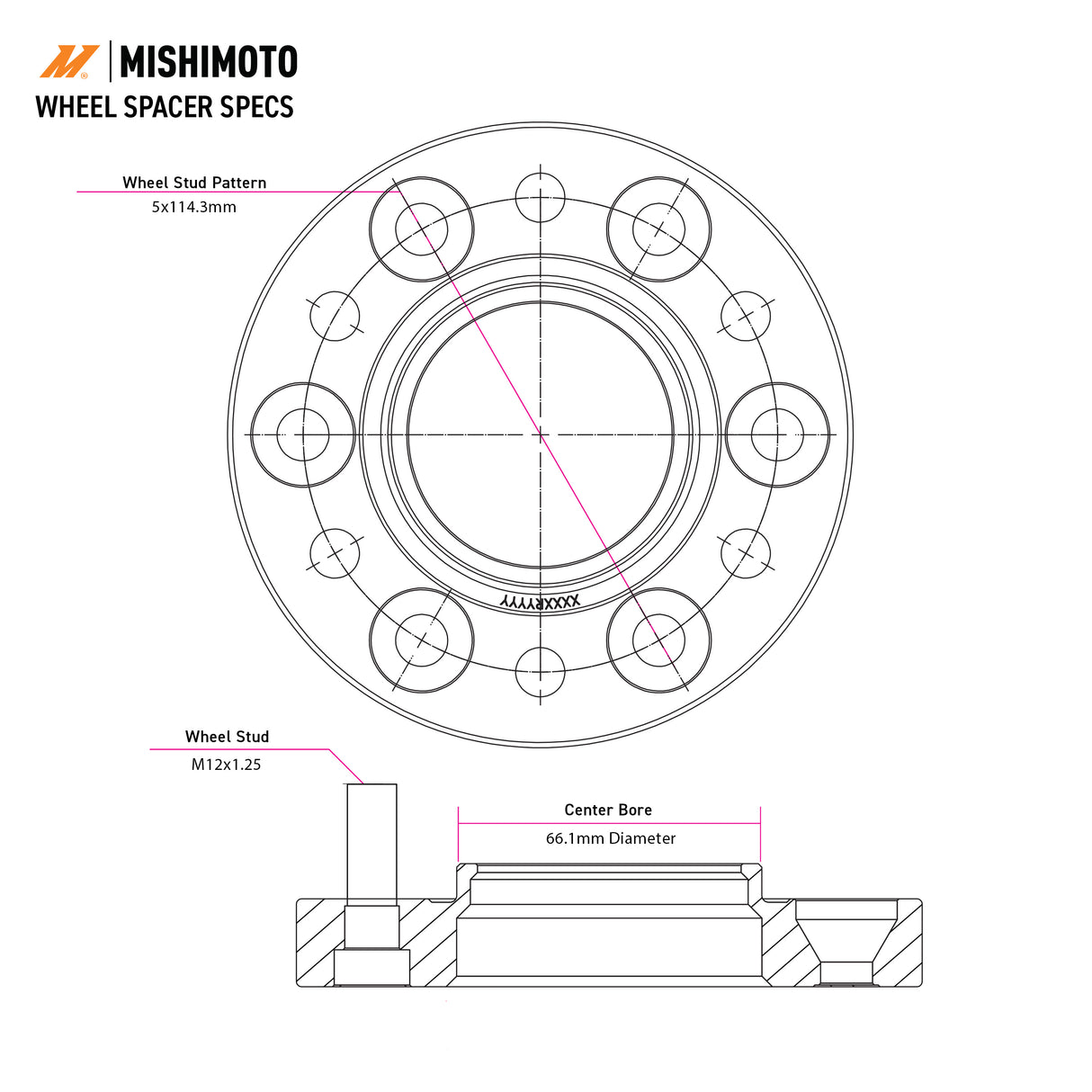 Mishimoto Wheel Spacers (5x114.3 PCD/66.1 CB/M12)