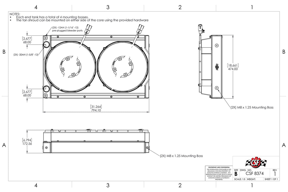 CSF Racing Universal Motorsport Dual Pass Radiator