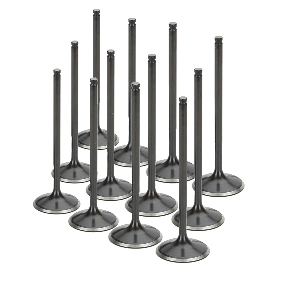 Supertech Black Nitrided Intake Valve +1mm Size Set of 12 - Nissan VQ37VHR NIVN-1038-12