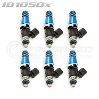 ID1050-XDS Injectors Set of 6, 60mm Length, 11mm Blue Adaptor Top, 14mm Lower O-Ring/11mm Machine O-Ring Retainer - Honda NSX