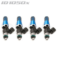 ID1050-XDS Injectors Set of 4, 60mm Length, 11mm Blue Adaptor Top, 14mm Lower O-Ring - Nissan SR20/Toyota 3S-GTE/Honda B-Series/D-Series