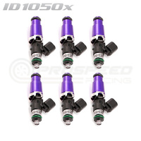 ID1050-XDS Injectors Set of 6, 60mm Length, 14mm Purple Adaptor Top, 14mm Lower O-Ring - Toyota Supra 2JZ-GTE/Holden V6/Porsche 993/996/997.1/BMW E36