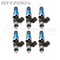 ID1700-XDS Injectors Set of 6, 60mm Length, 11mm Blue Adaptor Top, 14mm Lower O-Ring - Toyota Supra 2JZ-GTE/Nissan 300ZX Z32