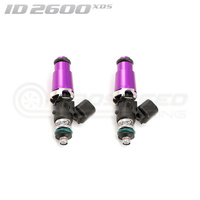 ID2600-XDS Injectors Set of 2, 60mm Length, 14mm Purple Adaptor Top, 14mm Lower O-Ring/-204 Lower Cushion - Mazda RX-7 