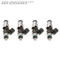 ID2600-XDS Injectors Set of 4, 48mm Length, 14mm Grey Adaptor Top, 14mm Lower O-ring - Honda S2000 AP2/Civic/Integra/Accord (K20/K24)