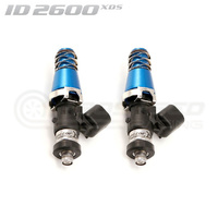 ID2600-XDS Injectors Set of 2, 60mm Length, 11mm Blue Adaptor Top, Denso Lower Cushion - Mazda RX-8 (Secondary Injector)