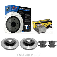 DBA T2 Slotted Front Rotors w/Hawk Performance Ceramic Pads - Holden Commodore SS-V Redline