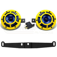 Hella Sharptone Yellow Horns with bracket and PnP Harness suit 97-07 WRX STI