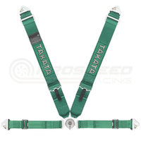 Takata Racing Race 4 FIA Approved 4 Point Snap In Harness Green - 3" Shoulder/2" Lap
