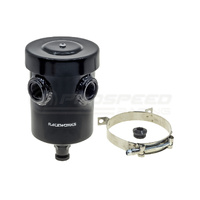 Raceworks Internal Breather Aluminium Catch Can Y-Ports With Drain Tap Black - 1L