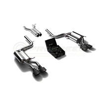 Armytrix Stainless Steel Valvetronic Catback Exhaust System Quad Matte Black Tips Mercedes Benz C63 AMG W204 08-14