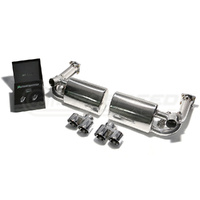 Armytrix Stainless Steel Valvetronic Exhaust System Quad Chrome Silver Tips Porsche 997 Turbo 07-09