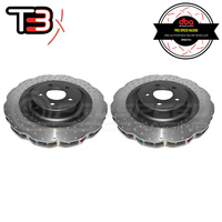 DBA T3 4000XD Wave Drilled/Dimpled Rotors PAIR - Ford Mustang GT FM/FN 15-21 (Front, 6 Piston Brembo 380 x 34mm)