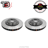 DBA T3 5000XD 2-Piece Drilled/Dimpled Rotors PAIR - Ford Mustang GT/Ecoboost FM/FM 15-21 (Rear, 330 x 25mm)