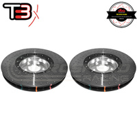 DBA T3 5000XD 2-Piece Drilled/Dimpled Rotors Silver PAIR - Audi SQ5 8R/A8, S8 D4 (Front, 380 x 36mm)