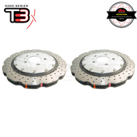 DBA Wave XD 5000 Silver 2-Piece Drilled Rotors PAIR - Audi RS4 B8/RS5 8T (Rear, 41mm Height 330 x 22mm)