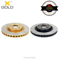 DBA Street X Cross-Drilled/Slotted Gold Rotors PAIR - Mazda MX-5 NA/Familia/Ford Laser (Front, 235 x 18mm)
