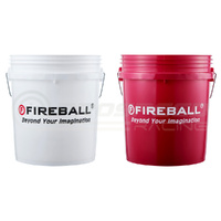 Fireball 15L Bucket and Grit Trap Bundle PAIR - White/Red