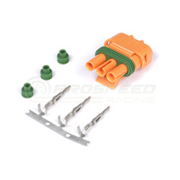 Haltech Plug And Pins Only - Delco Weather Pack 3 Pin GM Style Map Sensor Connector - Orange