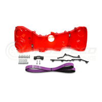 IAG Performance Transparent Red Timing Cover Package w/Guide & HKS Belt - Subaru STI 08-21