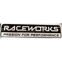 Raceworks "Raceworks Passion For Performance" Sticker B&W 400mm X 90mm