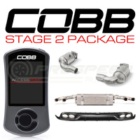 Cobb Tuning Stage 2 Power Package w/Akrapovic Exhaust, Matte Diffuser - Porsche 911 Turbo/Turbo S 991.2