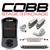 Cobb Tuning Stage 3 Power Package w/Akrapovic Exhaust, Gloss Diffuser, CSF Intercoolers - Porsche 911 Turbo/Turbo S 991.2