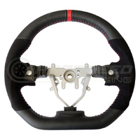 PSR D Shape Steering Wheel Suede/Leather w/Red Stitching - Subaru WRX, STI 08-14/FXT SH 08-13/LGT 07-09