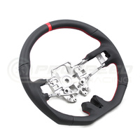 PSR D Shape Steering Wheel Leather w/Red Stitching - Ford Mustang GT/Ecoboost 15+