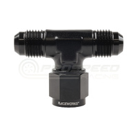 Raceworks AN Male Tee Fitting With Female Swivel On Branch