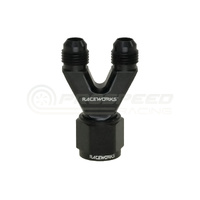 Raceworks Straight Y-Block Fitting Male AN Flare to Female AN Swivel