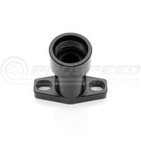 Raceworks Turbo Drain Adapter Female AN-10 ORB Black - Suit Small Turbo (38-44mm Slotted Holes)