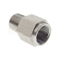 Raceworks Stainless Steel 1/8" BSPT Male to M10 X 1.0 Female Adaptor Fitting