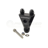 Raceworks AN Male Flare Inline Y Block 1X AN-8 To 2X AN-6