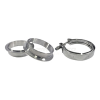 Torque Solution Stainless Steel V-Band Clamp & Flange Kit: 1.5" (44mm)