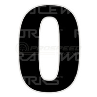 Raceworks CAMS Approved 28cm Black Number 0 