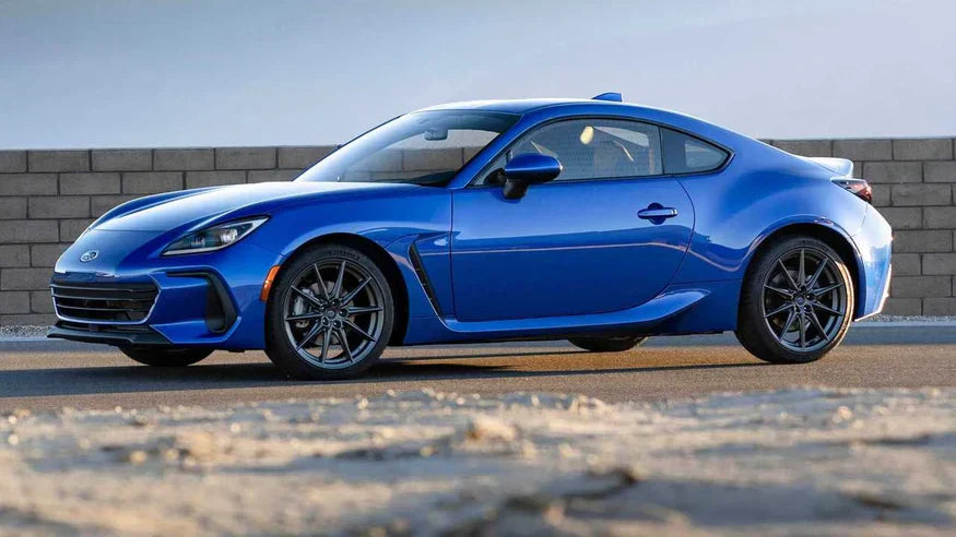 Side profile of a blue Subaru BRZ ZD8