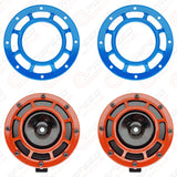 Hella Genuine Supertone Red Horn PAIR w/PSR Coloured Covers