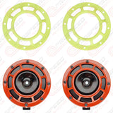 Hella Genuine Supertone Red Horn PAIR w/PSR Coloured Covers