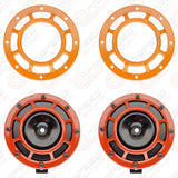 Hella Genuine Supertone Red Horn PAIR w/PSR Coloured Covers