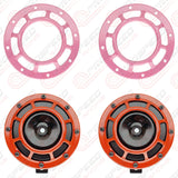 Hella Genuine Supertone Red Horn PAIR w/PSR Coloured Covers