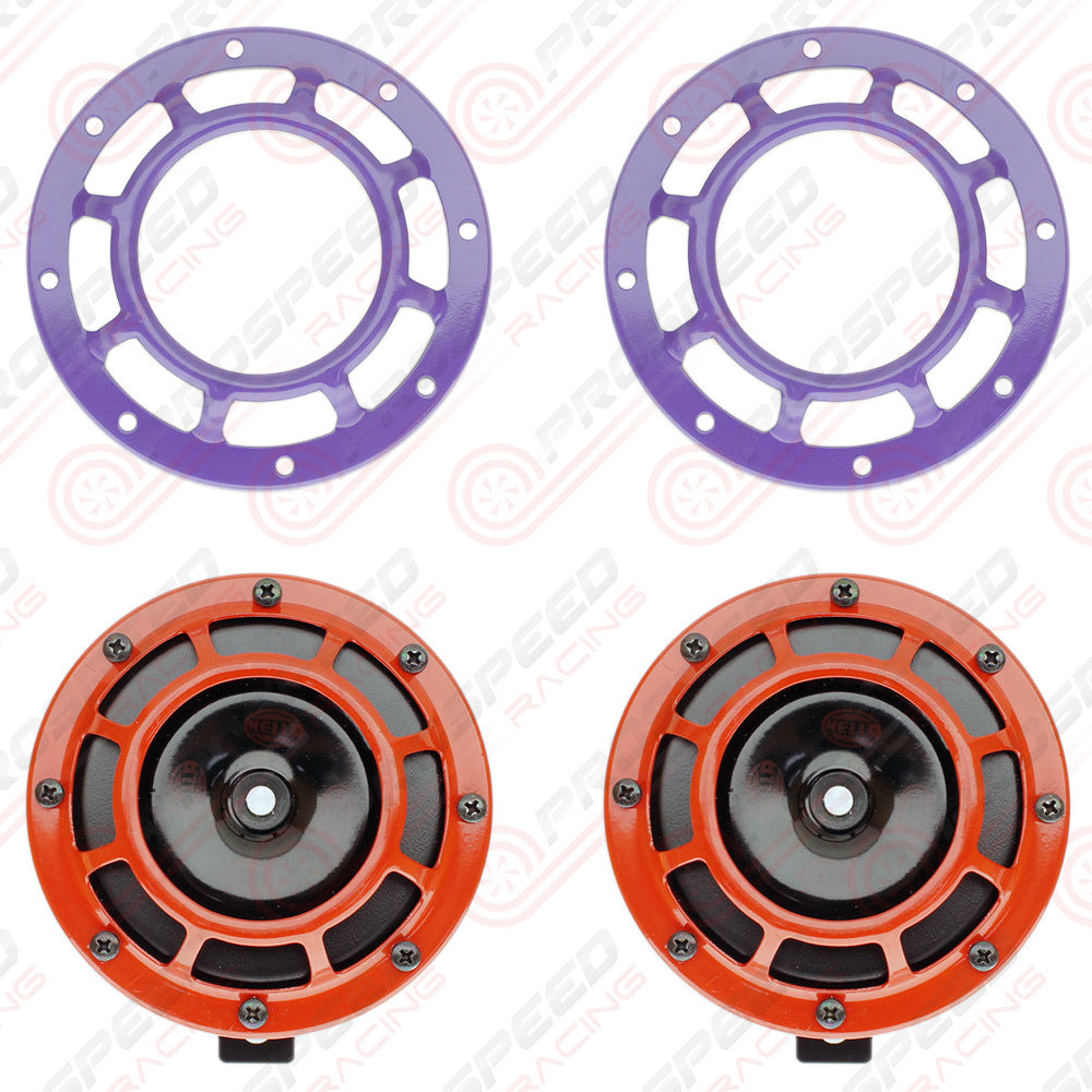 Hella Genuine Supertone Red Horn PAIR w/PSR Coloured Covers