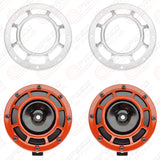 Hella Genuine Supertone Red Horn PAIR w/PSR Coloured Covers