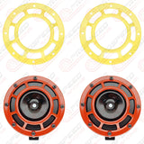 Hella Genuine Supertone Red Horn PAIR w/PSR Coloured Covers