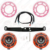 Hella Genuine Supertone Red Horn PAIR w/PSR Coloured Covers, Harness & Bracket